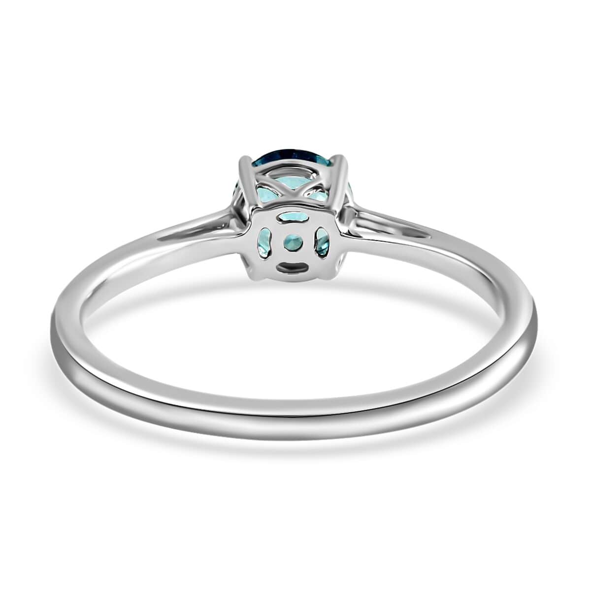 Certified and Appraised Iliana 18K White Gold AAA Santa Maria Aquamarine Solitaire Ring (Size 8.0) 1.00 ctw image number 4