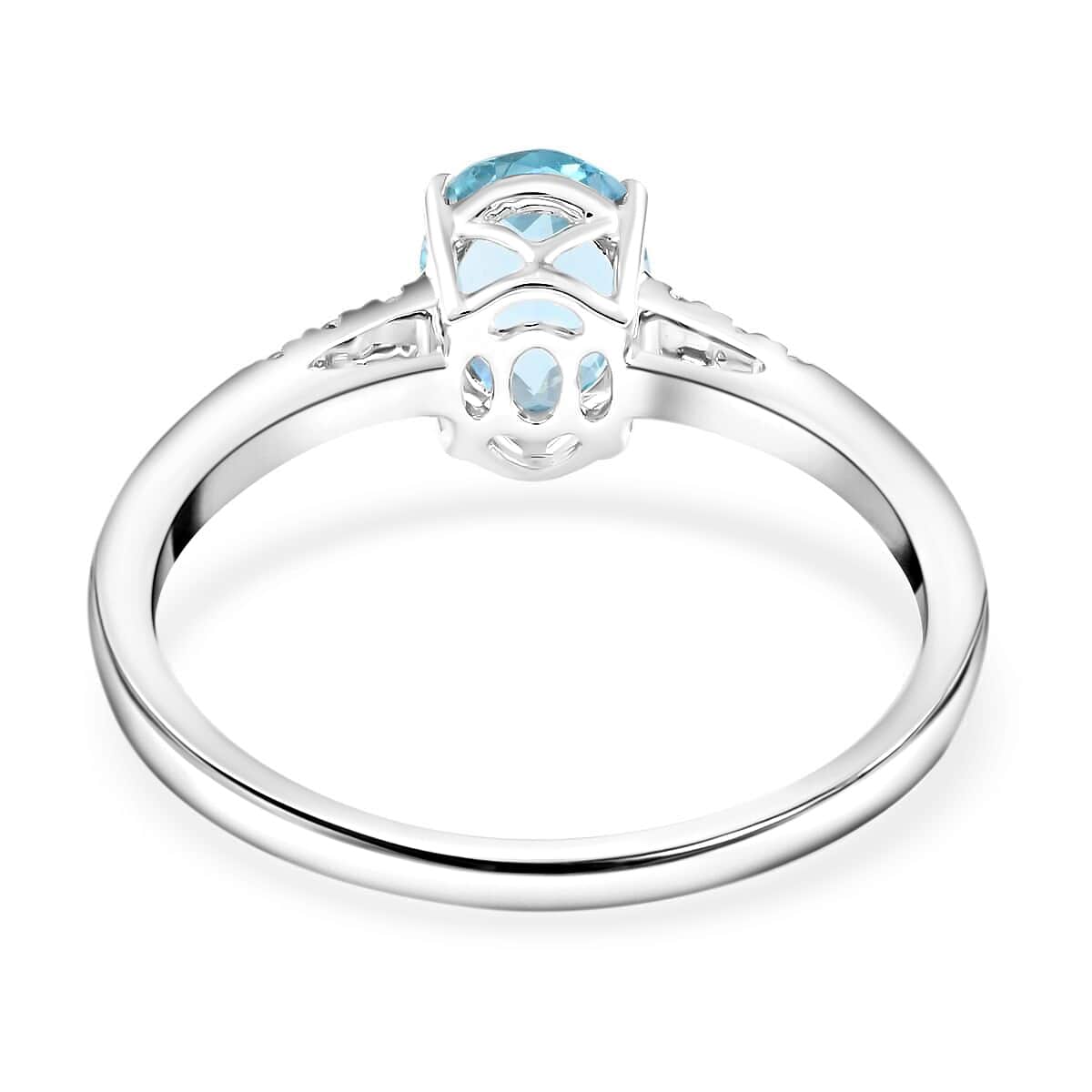 Certified & Appraised Iliana 18K White Gold AAA Santa Maria Aquamarine and G-H SI Diamond Ring (Size 8.0) 1.30 ctw image number 4