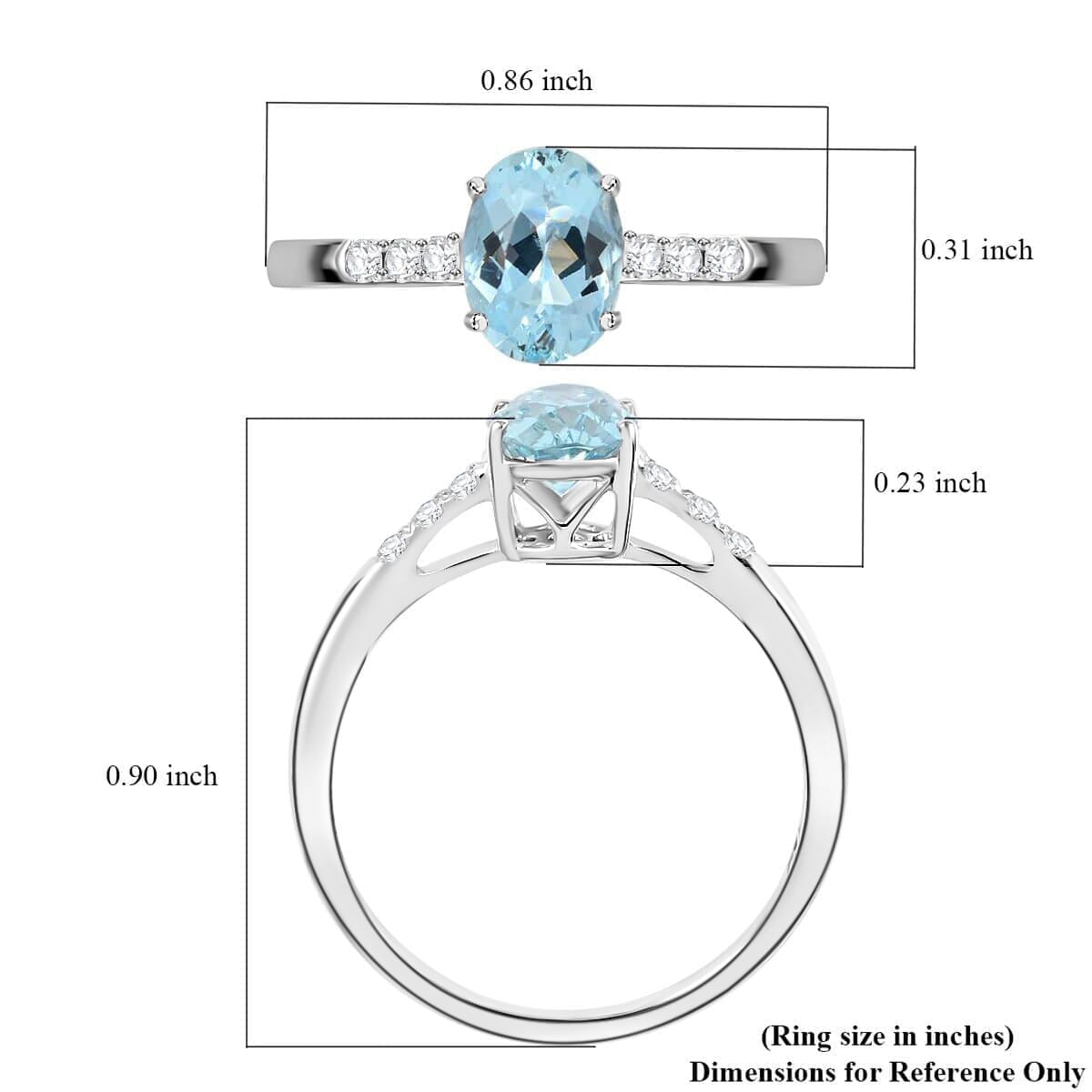 Certified  Iliana 18K White Gold AAA Santa Maria Aquamarine and G-H SI Diamond Ring (Size 9.0) 2.52 Grams 1.30 ctw (Del. in 10-12 Days) image number 5