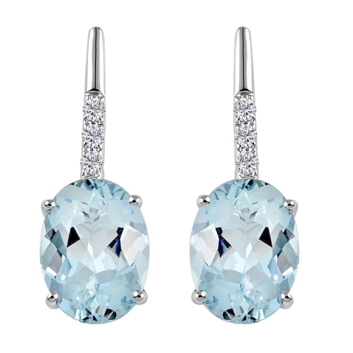 Certified & Appraised Iliana 18K White Gold AAA Santa Maria Aquamarine and G-H SI Diamond Earrings 2.50 ctw image number 0