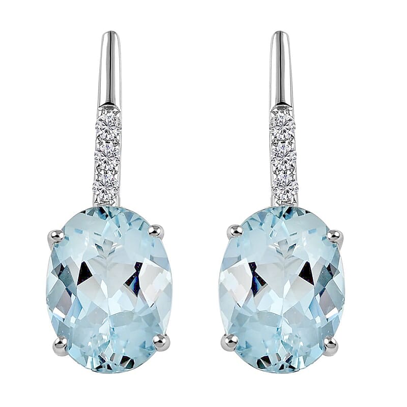 Certified & Appraised Iliana 18K White Gold AAA Santa Maria Aquamarine and G-H SI Diamond Earrings 2.50 ctw