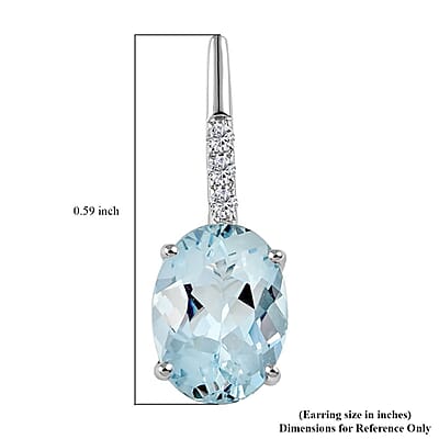 Certified & Appraised Iliana 18K White Gold AAA Santa Maria Aquamarine and G-H SI Diamond Earrings 2.50 ctw