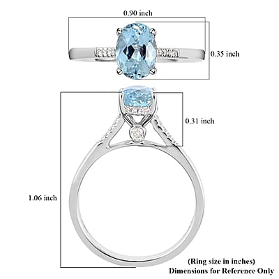 Certified & Appraised Iliana 18K White Gold AAA Santa Maria Aquamarine and G-H SI Diamond Ring (Size 10.0) 1.35 ctw