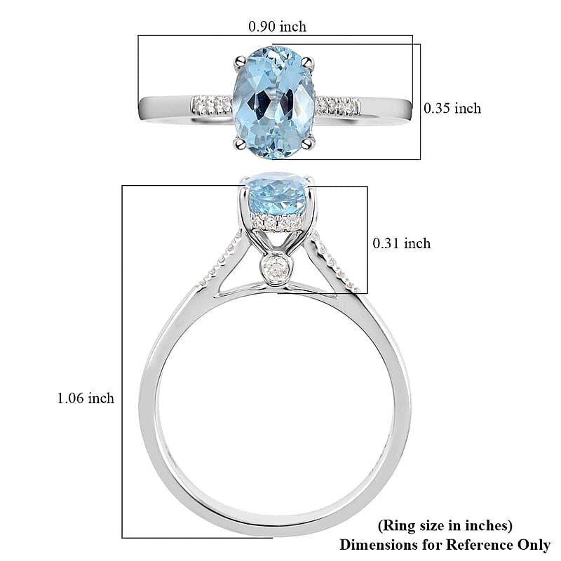 Certified & Appraised Iliana 18K White Gold AAA Santa Maria Aquamarine and G-H SI Diamond Ring (Size 10.0) 1.35 ctw