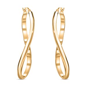 Italian 10K Yellow Gold Twist Hoop Earrings 1.85 Grams