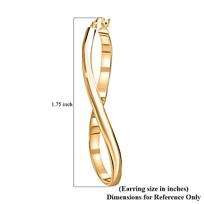 Italian 10K Yellow Gold Twist Hoop Earrings 1.85 Grams