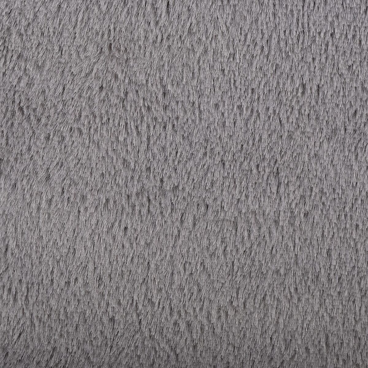 Dreamy Gray Stock solid double layer rabbit hair throw 58.05x78.74inch image number 2