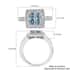 Santa Maria Aquamarine and Natural White Zircon Halo Ring in Platinum Over Sterling Silver (Size 6.0) 1.20 ctw image number 5