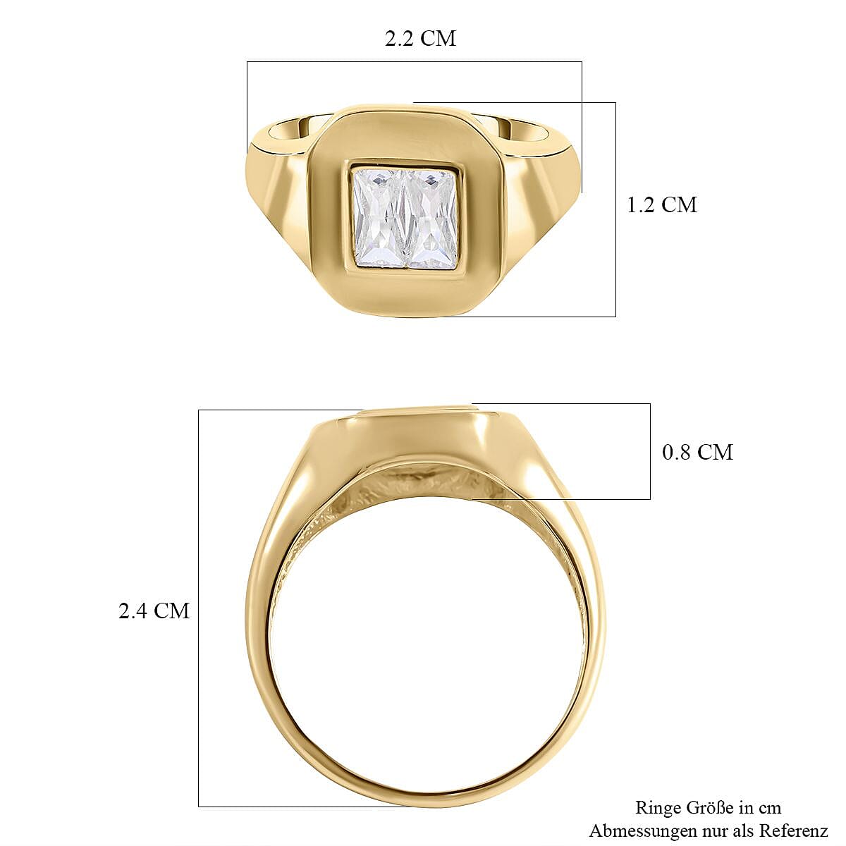 Simulated Diamond 0.66 ctw Ring in 14K YG Plated Sterling Silver (Size 9)