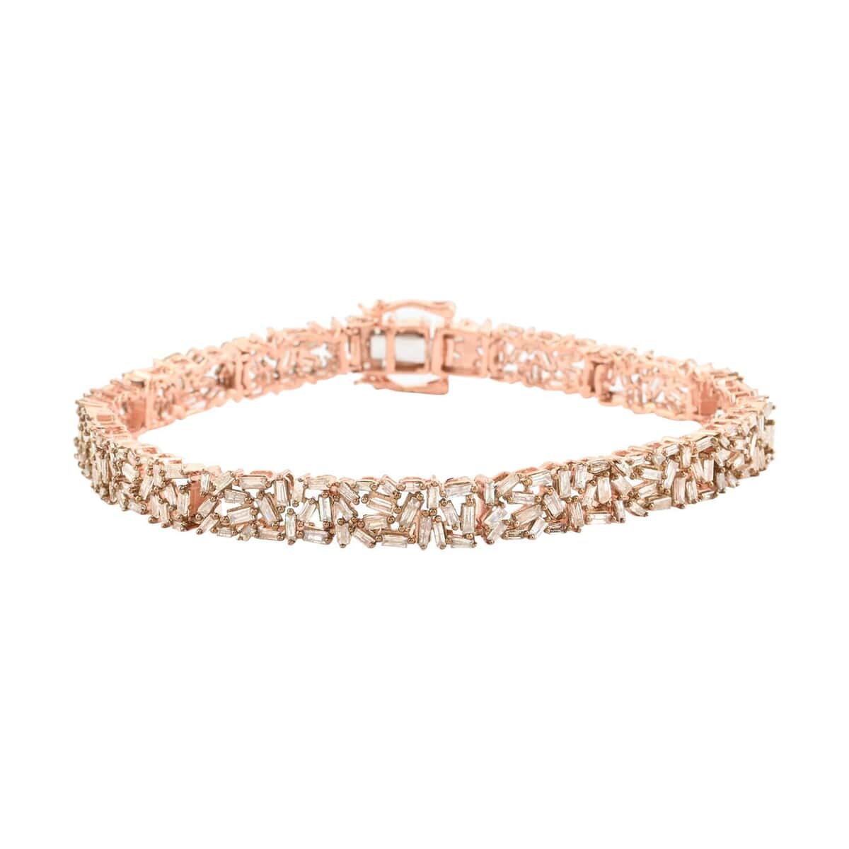 Natural Champagne Diamond Bracelet in Vermeil Rose Gold Over Sterling Silver (7.25 In) 13 Grams 5.00 ctw image number 0