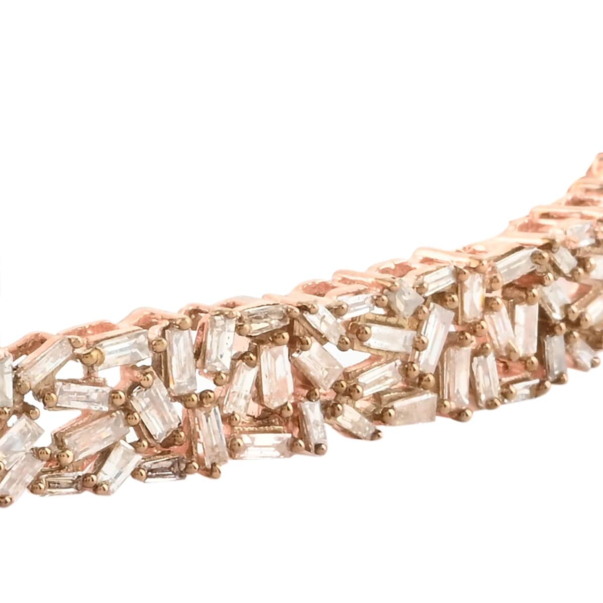 Natural Champagne Diamond Bracelet in Vermeil Rose Gold Over Sterling Silver (7.25 In) 13 Grams 5.00 ctw image number 2