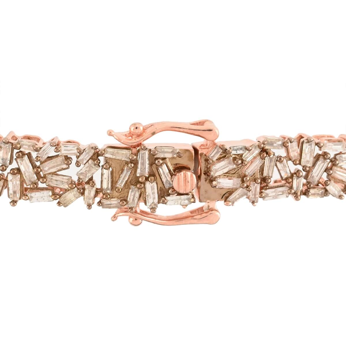 Natural Champagne Diamond Bracelet in Vermeil Rose Gold Over Sterling Silver (7.25 In) 13 Grams 5.00 ctw image number 3