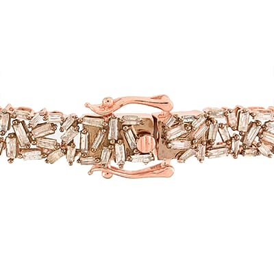 Natural Champagne Diamond Bracelet in Vermeil Rose Gold Over Sterling Silver (7.25 In) 5.00 ctw