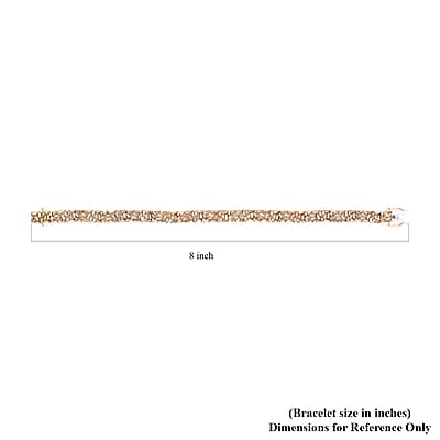 Natural Champagne Diamond Bracelet in Vermeil Rose Gold Over Sterling Silver (7.25 In) 5.00 ctw