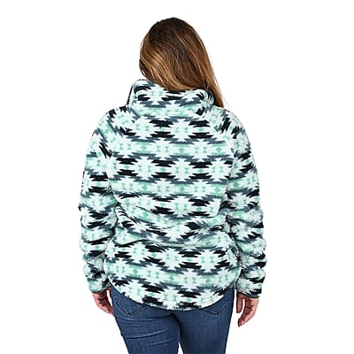 VICTORY OUTFITTERS Mint Aztec Fluffy Fleece Pullover - M