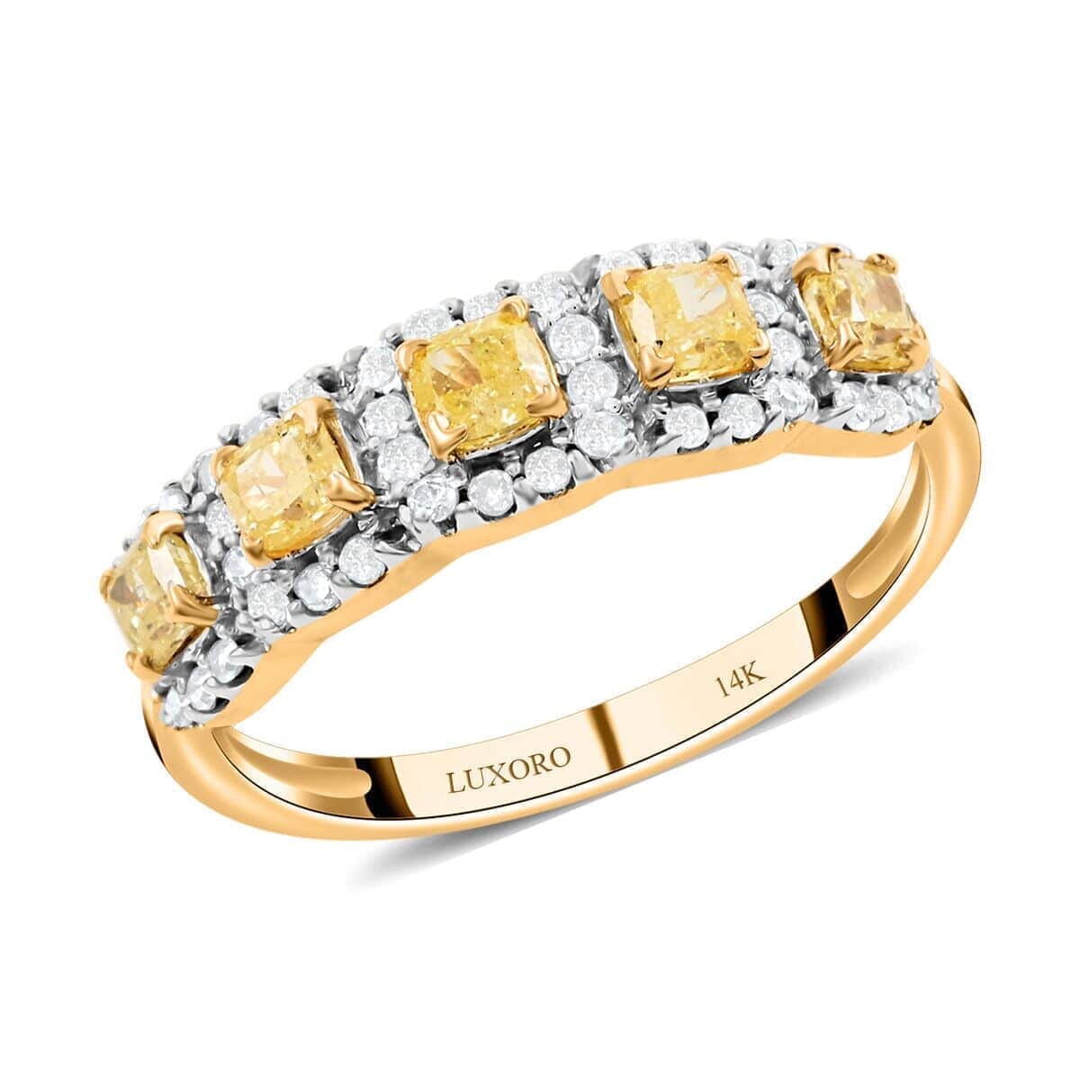SGL Certified Luxoro I1-I2 Natural Yellow and White Diamond 1.00 ctw Ring in 14K Yellow Gold (Size 8.0) image number 0