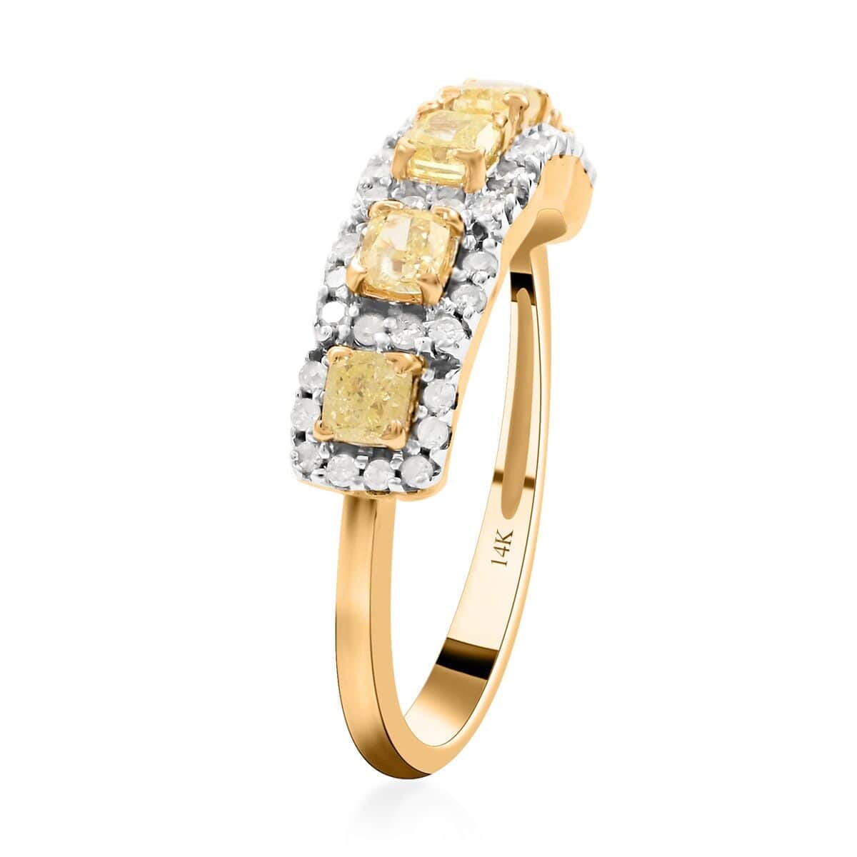 SGL Certified Luxoro I1-I2 Natural Yellow and White Diamond 1.00 ctw Ring in 14K Yellow Gold (Size 8.0) image number 3