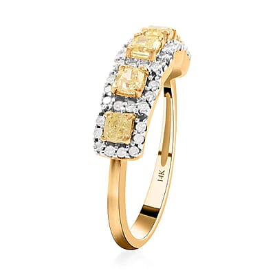 SGL Certified Luxoro I1-I2 Natural Yellow and White Diamond 1.00 ctw Ring in 14K Yellow Gold (Size 8.0)