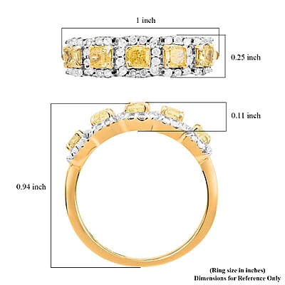 SGL Certified Luxoro I1-I2 Natural Yellow and White Diamond 1.00 ctw Ring in 14K Yellow Gold (Size 8.0)