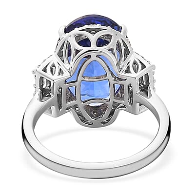 Rhapsody AAAA Tanzanite and E-F VS Diamond 9.40 ctw Ring in 950 Platinum (Size 7.0) 7.50 Grams
