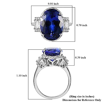 Rhapsody AAAA Tanzanite and E-F VS Diamond 9.40 ctw Ring in 950 Platinum (Size 7.0) 7.50 Grams