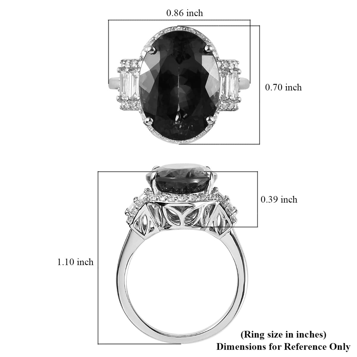 Rhapsody 950 Platinum AAAA Tanzanite and E-F VS Diamond Ring (Size 7.0) 7.50 Grams 9.40 ctw image number 5