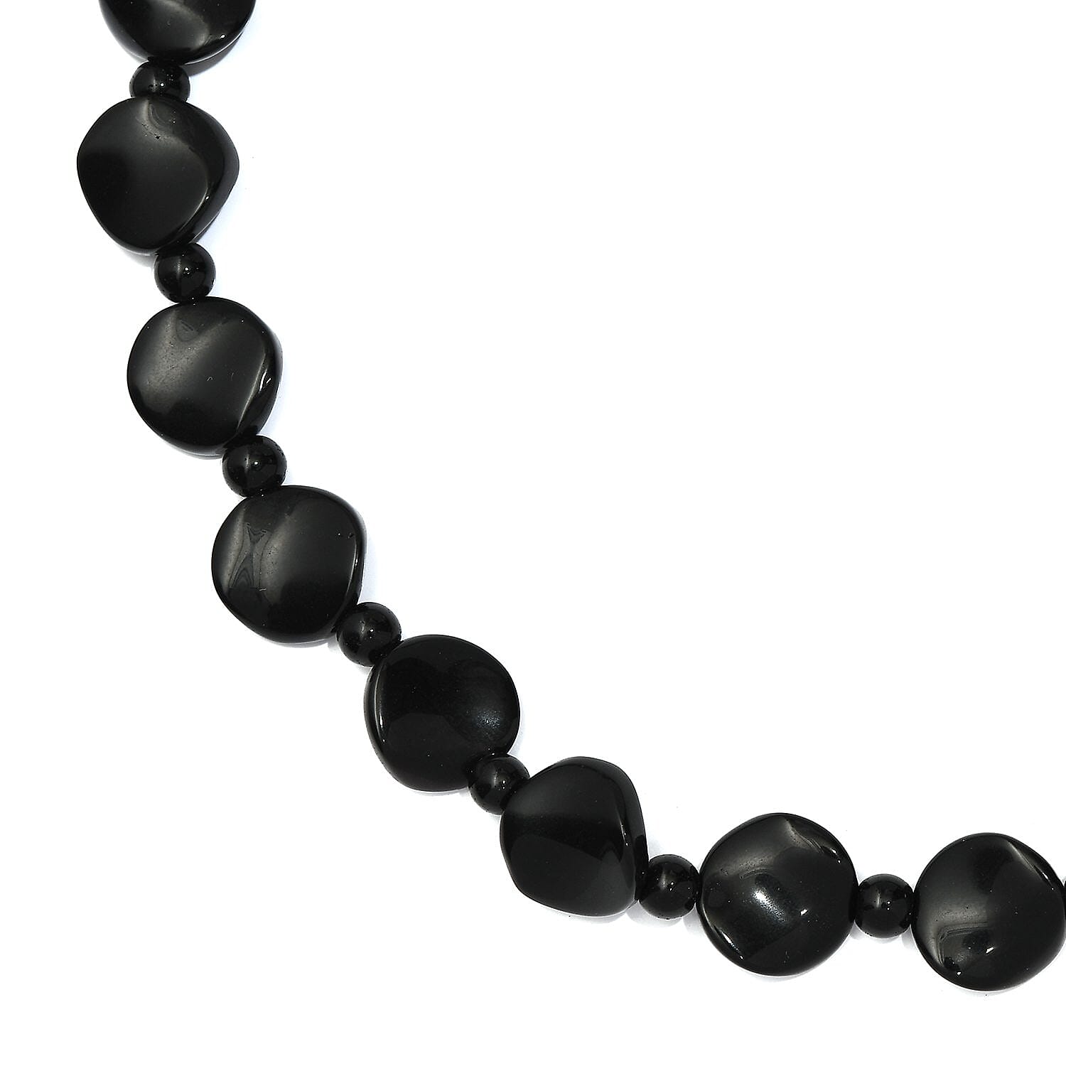 Black Agate Necklace (20 Inches) in Stainless Steel 287.05 ctw , Tarnish-Free, Waterproof, Sweat Proof Jewelry