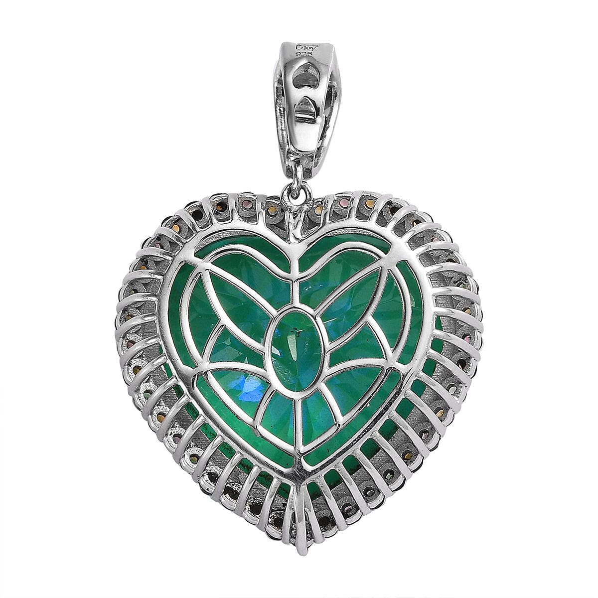 Peacock Quartz (Triplet) and Multi-Tourmaline Necklace 18 Inches in Platinum Over Sterling Silver 71.60 ctw image number 6