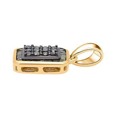 Green Diamond 0.50 ctw Pendant without Chain in Vermeil Yellow Gold Over Sterling Silver