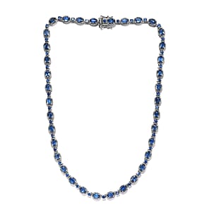 Kashmir Kyanite Necklace 18 Inches in Platinum Over Sterling Silver 24.85 ctw