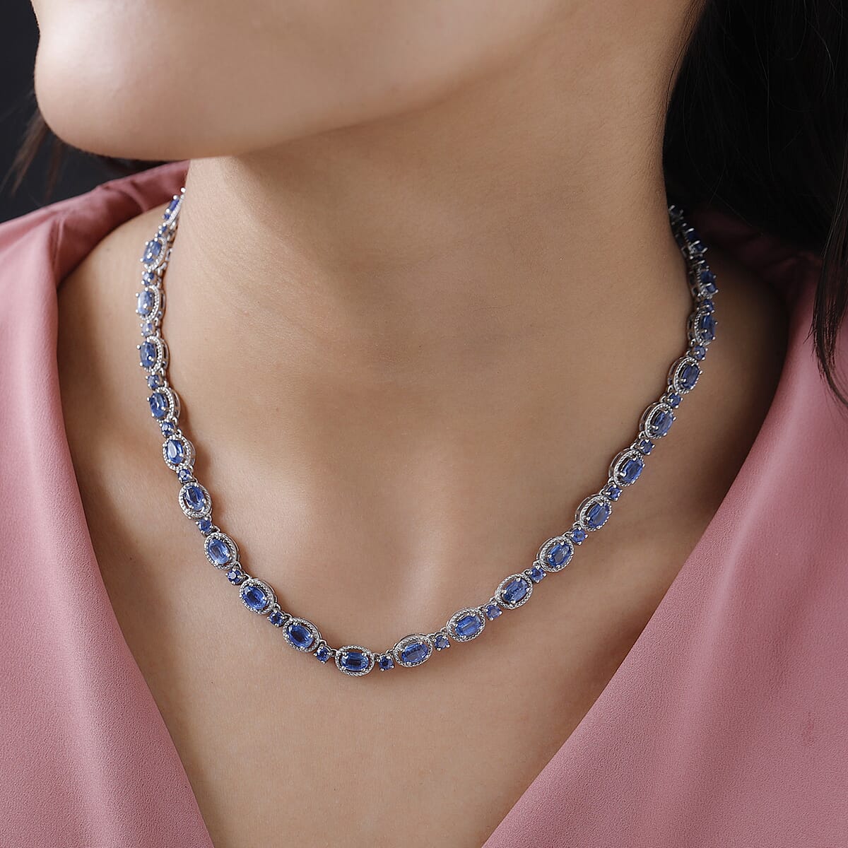 Kashmir Kyanite Necklace 18 Inches in Platinum Over Sterling Silver 24.85 ctw image number 2