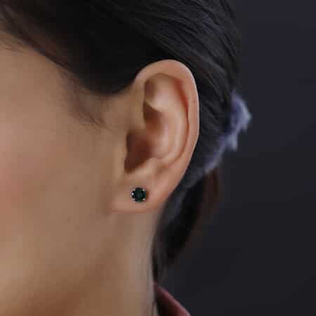 Rhapsody 950 Platinum AAAA Tsavorite Garnet Solitaire Stud Earrings 2.25 ctw image number 2