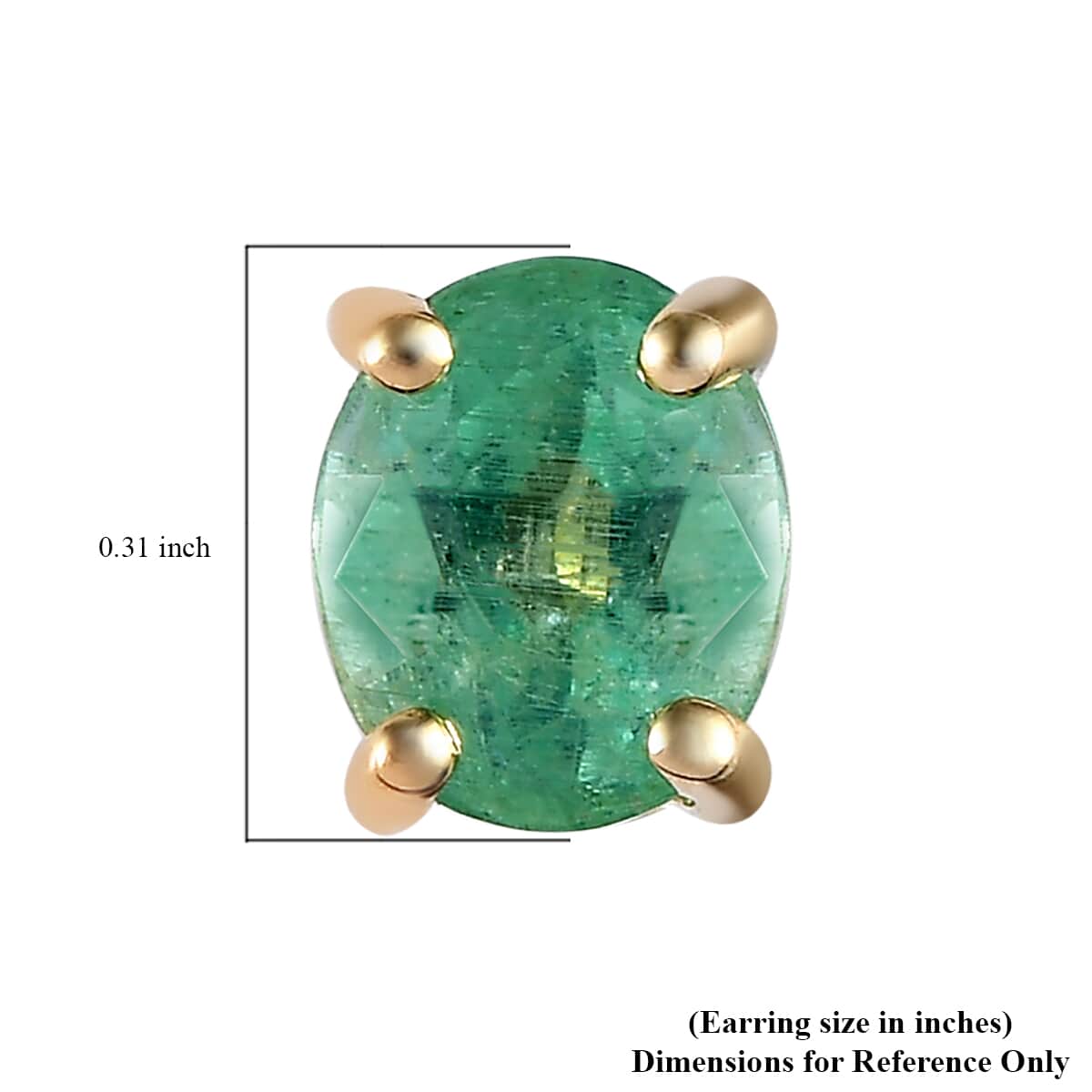 LUXORO 10K Yellow Gold Boyaca Colombian Emerald Earrings 1.20 ctw image number 4