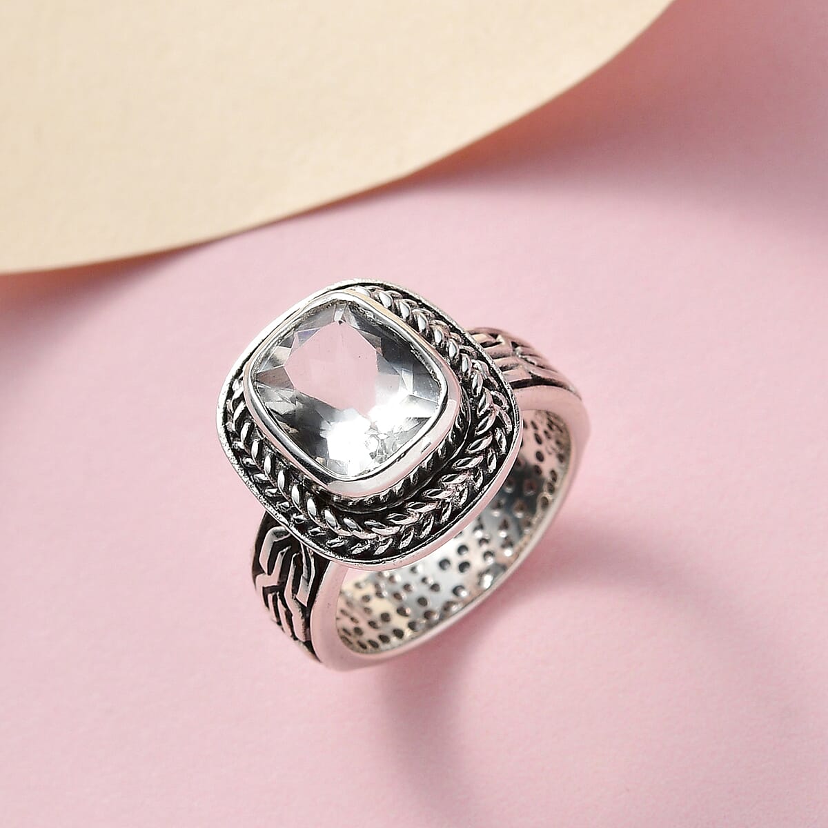 Artisan Crafted Mexican Hyalite Opal Solitaire Ring in Sterling Silver 1.90 ctw with Free UV Torch image number 3