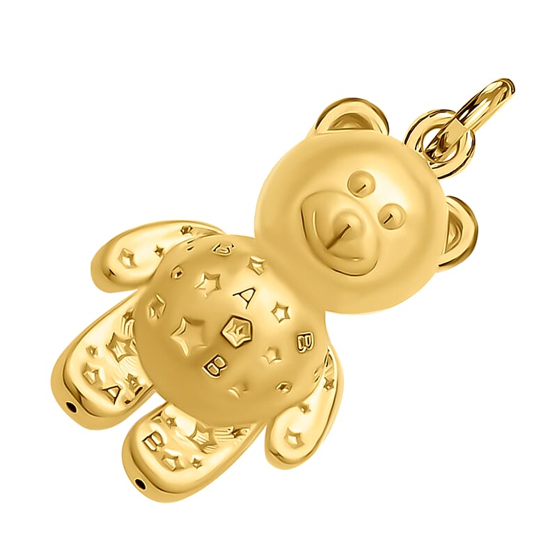 Electroforming Gold Collection 18K Yellow Gold Teddy Bear Pendant