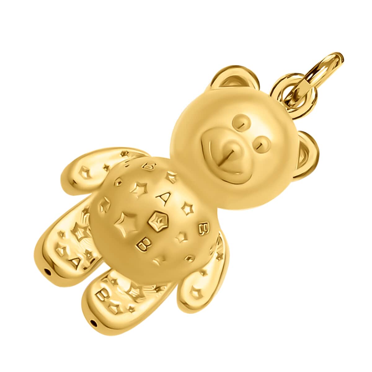 Electroforming Gold Collection 18K Yellow Gold Teddy Bear Pendant image number 2