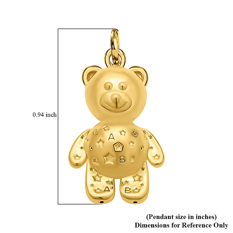 Electroforming Gold Collection 18K Yellow Gold Teddy Bear Pendant