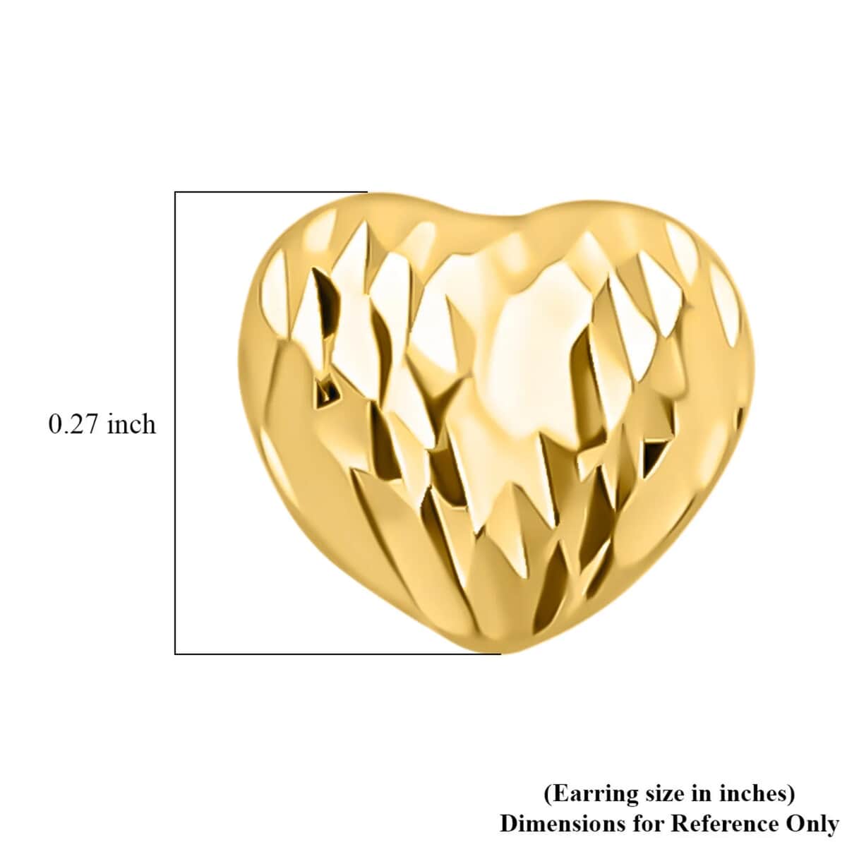 Electroforming Gold Collection 18K Yellow Gold Heart Stud Earrings image number 6