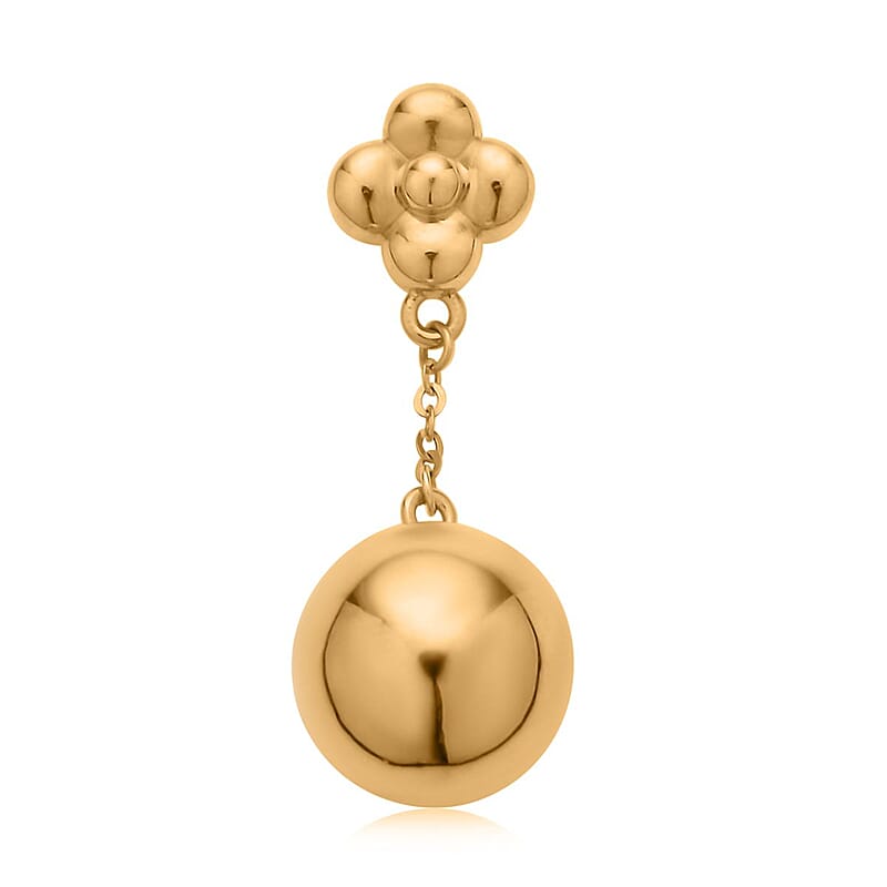 18K Yellow Gold Electroform Clover Leaf Ball Pendant
