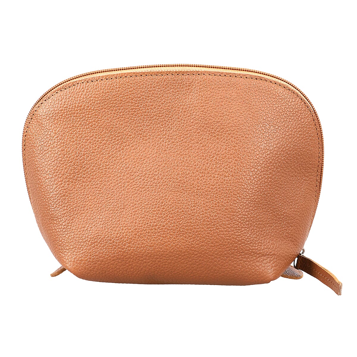 Set of 2 Tan Genuine Leather Nesting Pouch image number 3