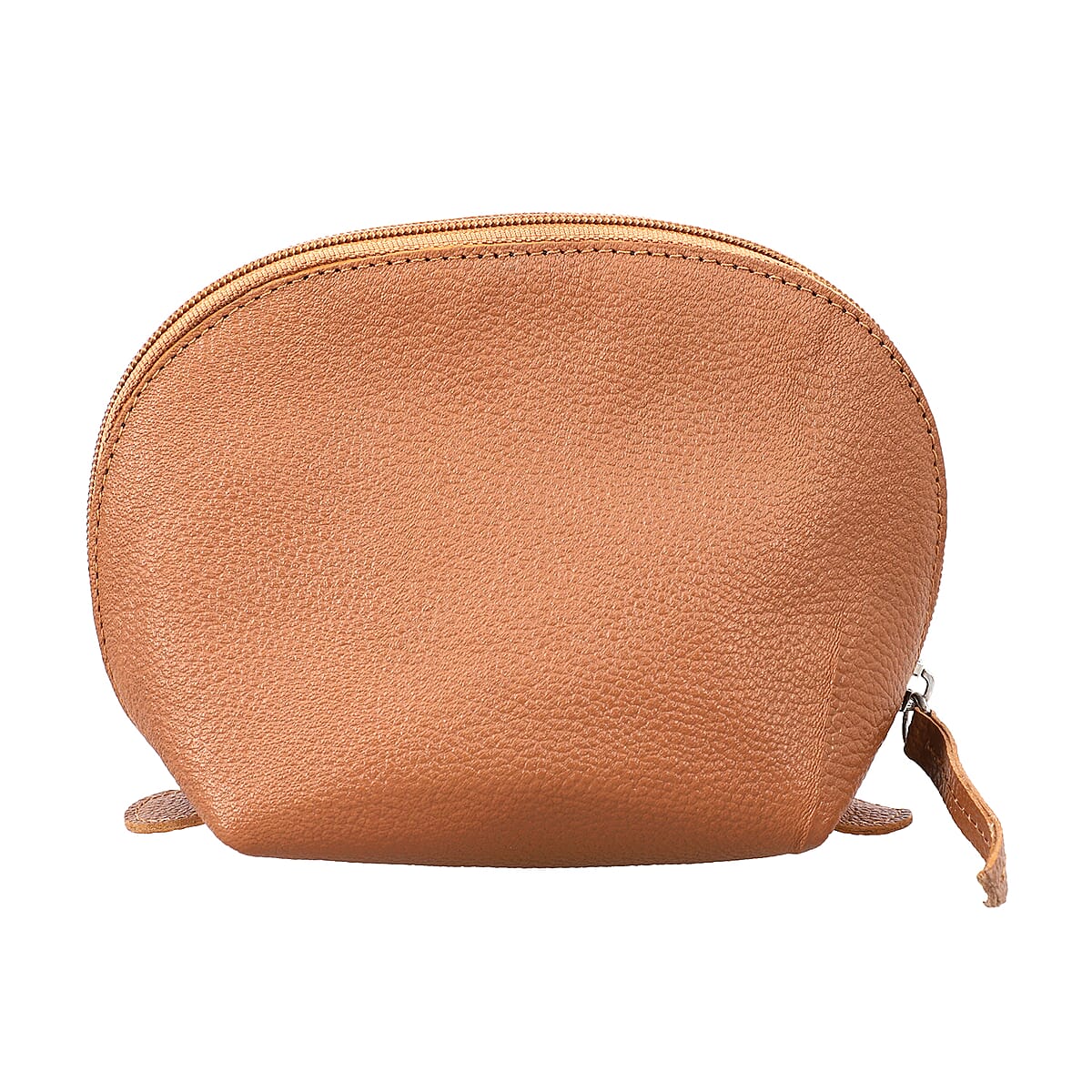 Set of 2 Tan Genuine Leather Nesting Pouch image number 4