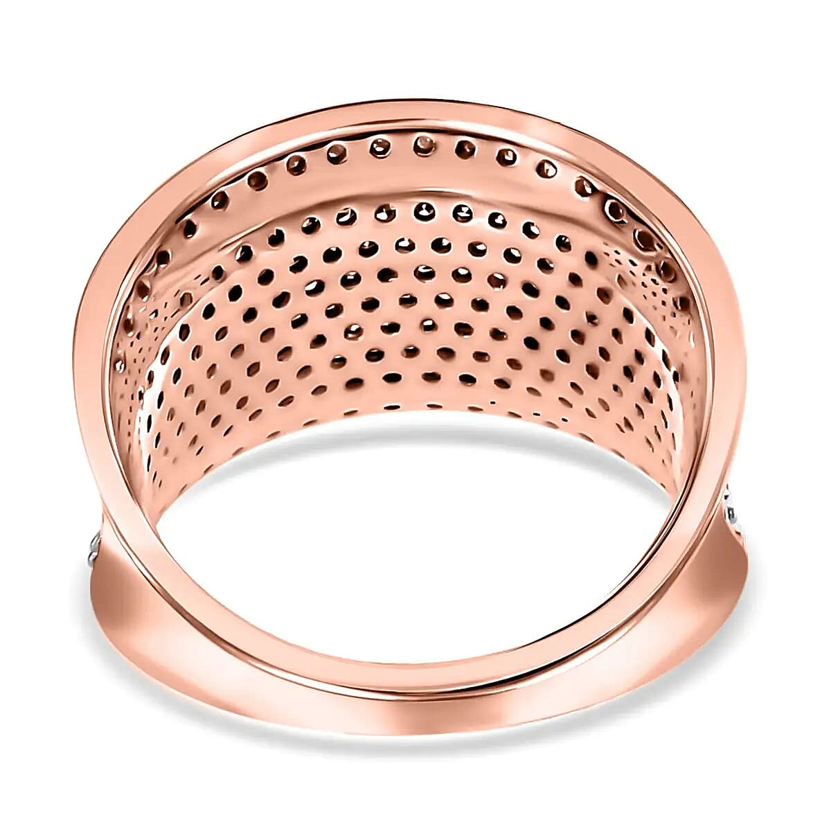 Natural Champagne Diamond 1.00 ctw Ring,  Diamond Cluster Ring, Rhodium & Vermeil Rose Gold Over Sterling Silver Ring, Diamond Promise Ring (Size 7.0) image number 5