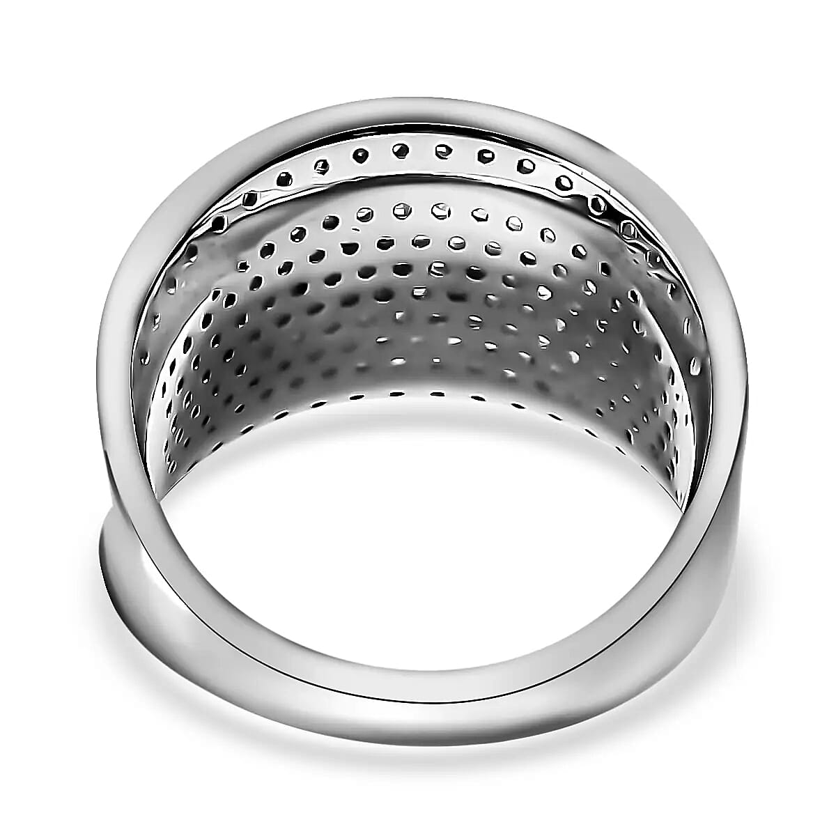 Diamond 1.00 ctw Ring,  Diamond Cluster Ring, Platinum Over Sterling Silver Ring, Diamond Promise Ring (Size 7.0) image number 5