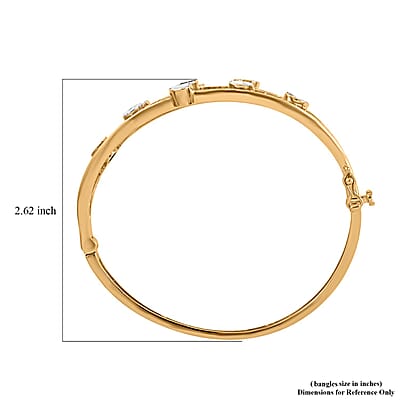 Polki Diamond Bangle Bracelet in Vermeil Yellow Gold Over Sterling Silver (7.25 in) 2.00 ctw