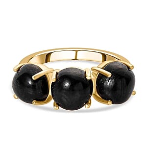 Black Star Diopside 8.48 ctw Ring in 14K YG Over Sterling Silver (Size 9)