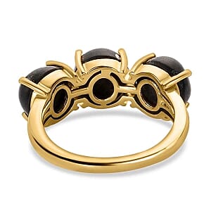 Black Star Diopside 8.48 ctw Ring in 14K YG Over Sterling Silver (Size 9)