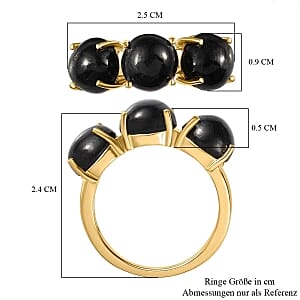 Black Star Diopside 8.48 ctw Ring in 14K YG Over Sterling Silver (Size 9)