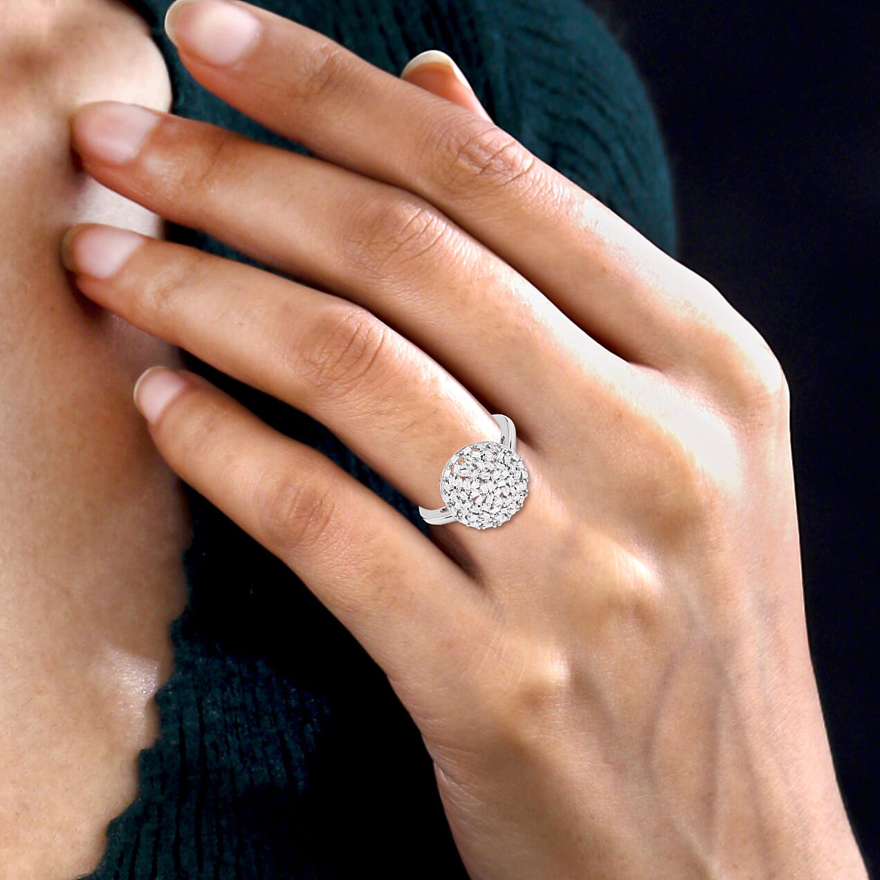 White Diamond 0.50 ctw Cluster Ring