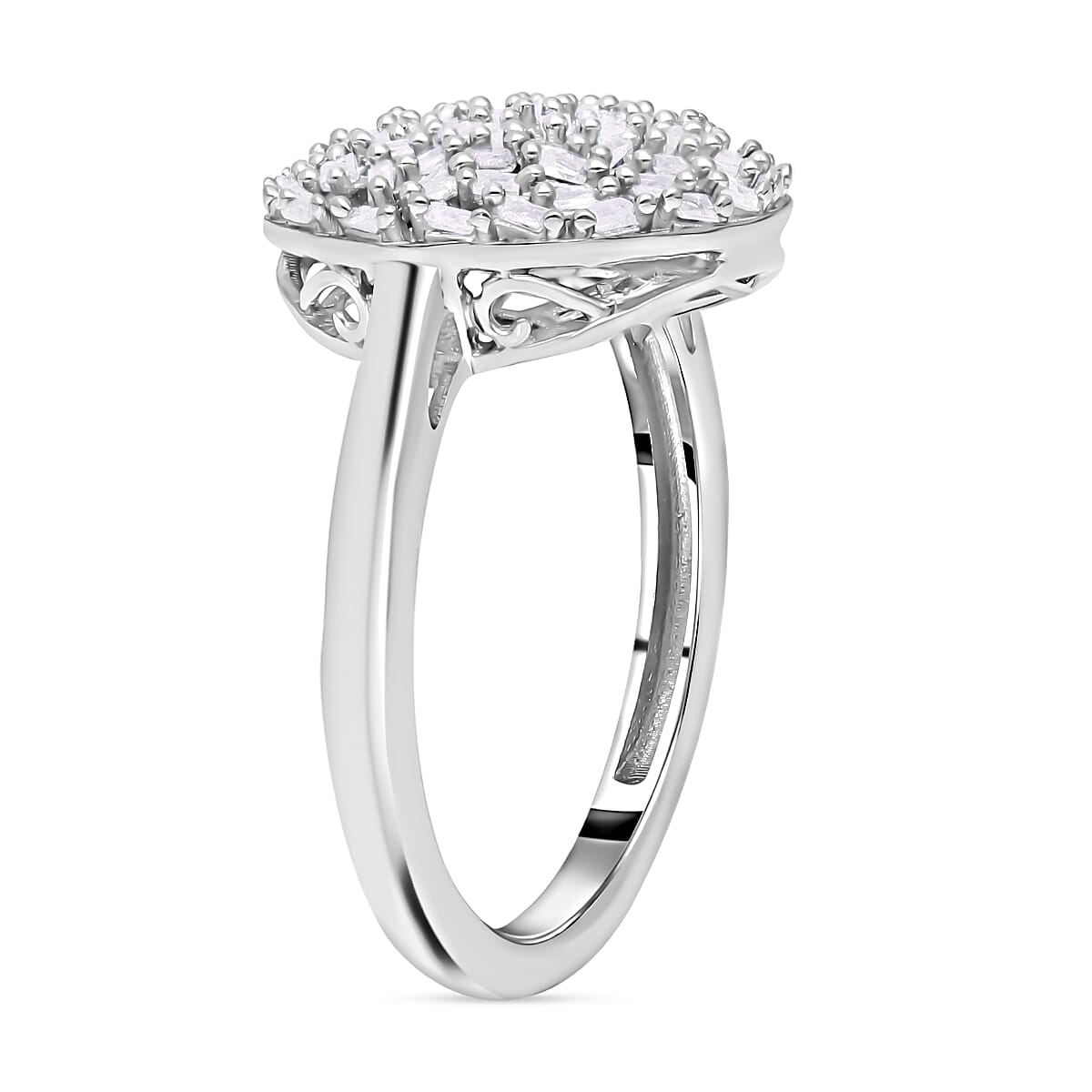 White Diamond 0.50 ctw Cluster Ring