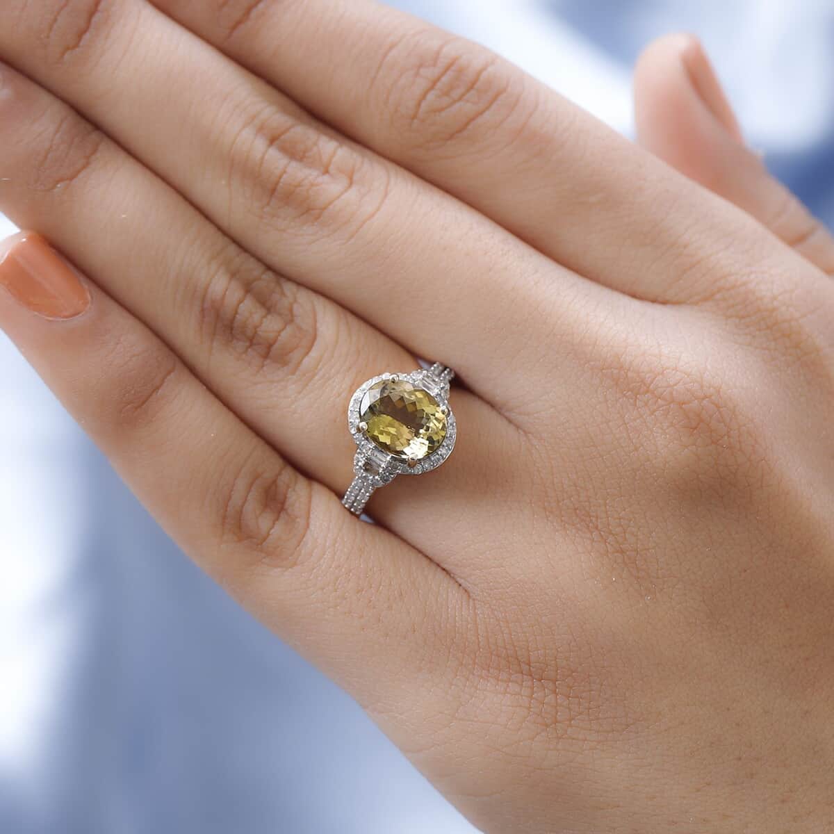 LUXORO 14K Yellow Gold Premium Natural Golden Tanzanite and G-H I3 Diamond Ring (Size 10.0) 3.50 Grams 3.10 ctw image number 2